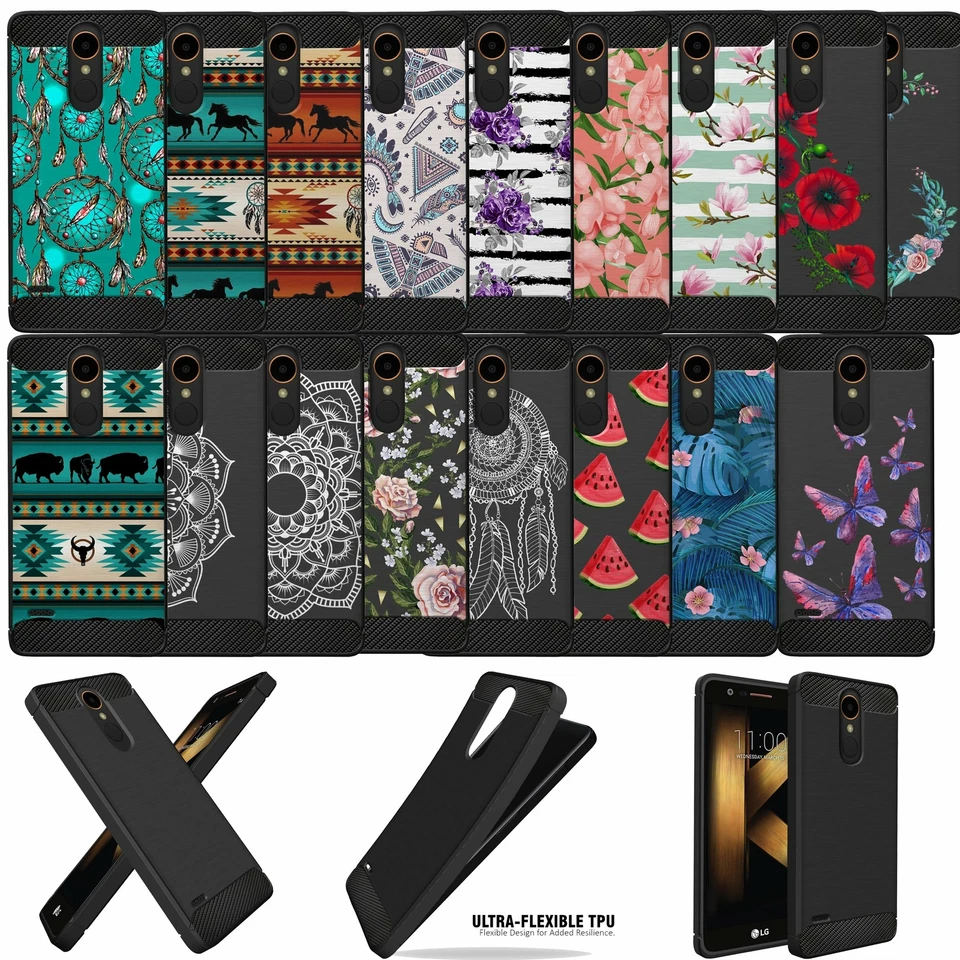 Funda Negra Flexible TPU Floral Delgada Tribal Para J3 (2018)/ Express Prime 3 Foto 1 de 1