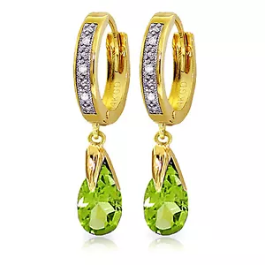 2.53 CTW 14K Solid Gold Marseille Peridot Diamond Earrings - Picture 1 of 3