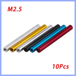 10Pcs Aluminum Alloy Round M2.5 Threaded Standoff Spacer Nuts Rod 6mm-70mm Long - Picture 1 of 6