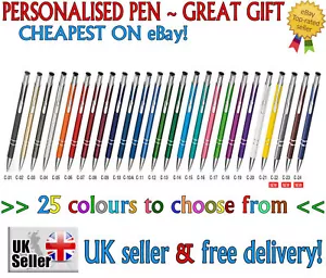 Cheapest PERSONALISED PEN great gift teacher christmas colours METAL BALLPOINT - Foto 1 di 29