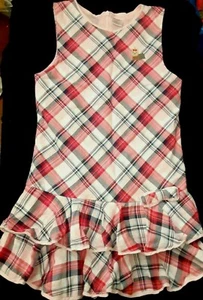 Girls Easter clothes size 7 Gymboree pink plaid print Christmas sleeveless dress - Picture 1 of 5