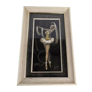 Bailarina vintage años 60 Cydney Grossman BALLET COQUETTE pasteles 21x13" estampado enmarcado - Imagen 1 de 7