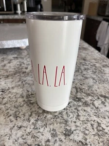 RAE DUNN Fa LA LA Insulated Stainless Steel Travel Tumbler With Lid - COFFEE - Picture 1 of 16