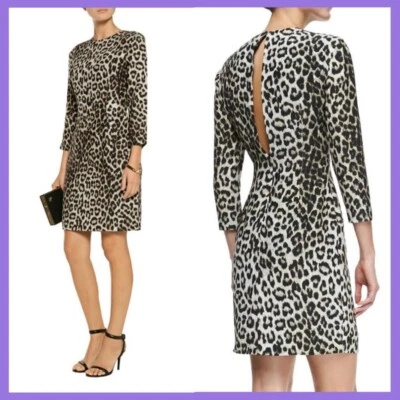 NWT $595 RAG & BONE  Leopard Print Silk Short Dress [SZ 2] #N692 - Image 1 of 4