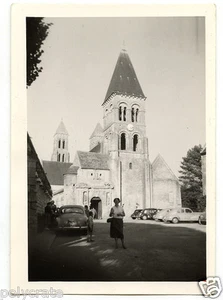 Eglise voiture ancienne famille - photo argentique ancienne an.1950 - Picture 1 of 1