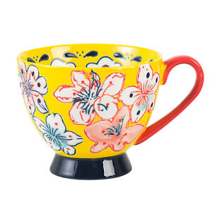 Handmade Ceramic Coffee Tea Mug Milk Breakfast Drinking Cup Birthday Gift Floral