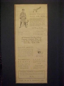 OLD VINTAGE Boys Easter Suits Pogue's Store Print AD~ANTIQUE RARE ORIGINAL 1922 - Picture 1 of 6