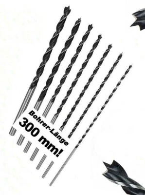 Holzbohrer Satz 7tlg Bohrsatz Balkenbohrer Schlangenbohrer 4 bis 12mm 300mm lang - Bild 1 von 2