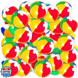 40 Pack 16" Large Inflatable Beach Balls Classic Rainbow Swimming Pool Ball B - Picture 1 of 5