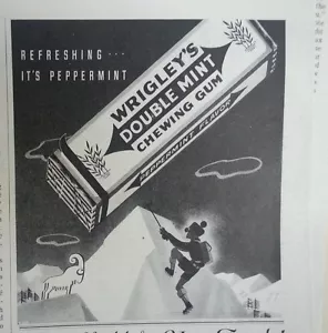 1937 Wrigleys Double Mint Chewing Gum Its Peppermint Original Ad - Picture 1 of 1