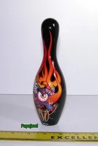 Miniature 1/2 size 7 1/2 inch Bowling Ten-Pin Flying Eyeball Pimp Pinstripe Art - Picture 1 of 8