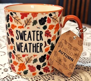 NWT Ten Strawberry Street Artisan Collection Mug "Sweater Weather" Autumn 12 oz - Picture 1 of 10