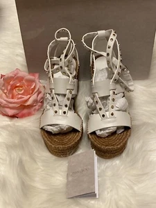 New Jimmy Choo Danica 80 Cork Wedge Sandals SIze 38.5 - Picture 1 of 11