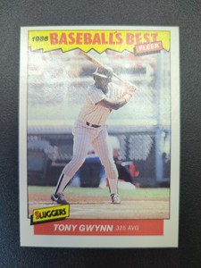 TONY GWYNN 1986 FLEER BASEBALL'S BEST Sluggers #15 OF 44 San Diego Padres HOF