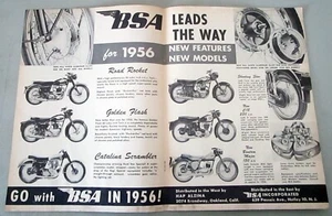 1956 BSA Road Rocket Golden Flash Catalina C12 Motorcycle Original Print Ad - Picture 1 of 1