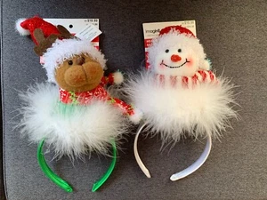 Lot Of 2 Christmas Headbands—1 Reindeer & 1 Snowman—BRAND NEW!! - Picture 1 of 4