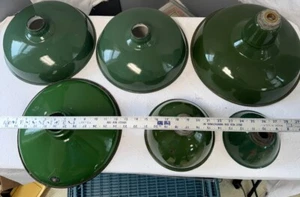 6 Vintage Benjamin industrial Pendant Enameled Steel Lamp Shades Steampunk - Picture 1 of 12