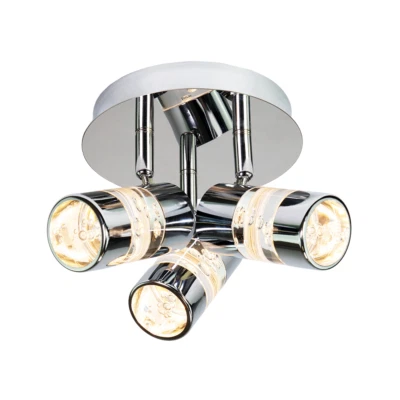 Chrome Bathroom Spot Light with LED Bubble Acrylic Heads by Happy Homewares - Image 1 of 4