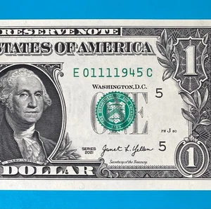 January 11, 1945 (E 01111945 C) BIRTHDAY $1 One Dollar Bill *UNC* - Picture 1 of 4