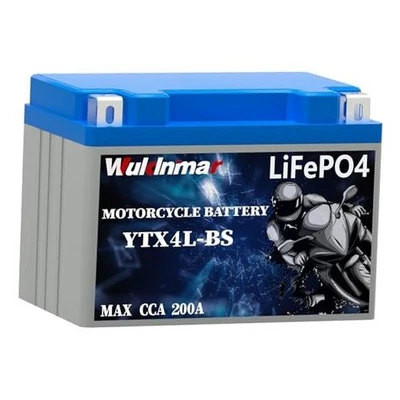 Lithium Motorcycle & ATV Battery - YTX4L-BS, LifePO4 12V YTX4L-BS 2Ah 200CCA - Image 1 of 4