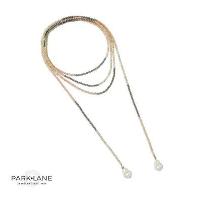 Park Lane Greta Necklace NWT Long Faceted Beads Glass Baroque Pearl 85” Long - Image 1 of 4