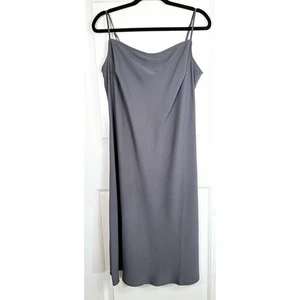 NWT Calvin Klein Sleeveless Long Slip Dress Gray Cowl Neck Size L - Picture 1 of 7