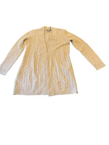 Cashmere By Charter Club Open Front Long Cardigan Sweater Soft Tan S Winter - Picture 1 of 4