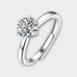 Anello In Diamante Moissanite certificato GRA 1ct Regolabile - Foto 1 di 1
