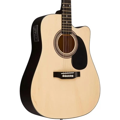 Rogue RA-090 Dreadnought Cutaway Acoustic-Electric Guitar Natural - Image 1 of 4