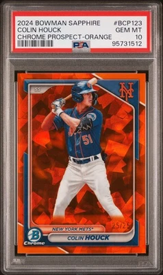 2024 Bowman Sapphire Edition Chrome Prospects Colin Houck Orange /25 PSA 10 - Image 1 of 2
