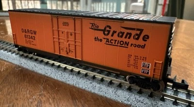 Roundhouse N Scale RTR #8204 50’ Hi Cube Box Car Rio Grande D&RGW #61342 #2 NY - Image 1 of 4
