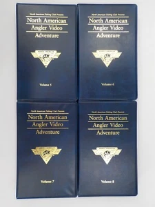 North American Angler Video Adventure Vintage VHS Volumes 5-8 Fishing Club EUC - Picture 1 of 16