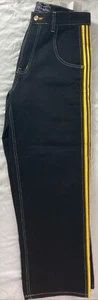 Retro PJ Pachinno Baggy Wide Y2K Black & Yellow Skater Jeans Men's Sz 30x29.5 - Picture 1 of 6