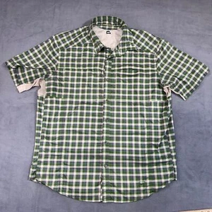 REI Sahara Tech Vented Shirt Mens Plaid Hiking Fishing Camp Green 861663 XL - Picture 1 of 8