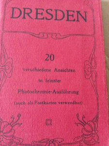 antike Postkartenmappe von Dresden, um 1900, Leporello mit 20 farbige Karten - Bild 1 von 3