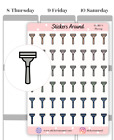 Neutral Razor Icon Planner Sticker, Shaving, Self Care, Calendar & Journal