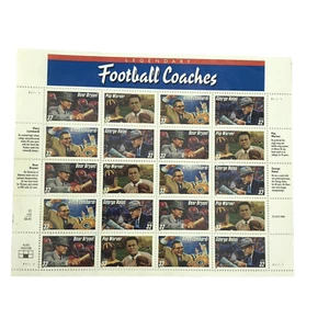 Vintage 1996 US Scott 3143-46 Legendary Football Coaches Pane of 20 Bear Bryant NOS - Bild 1 von 4