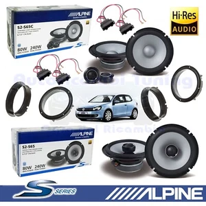Alpine S2-S65C + S2-S40 Speakers Front and Rear 240W for VW Golf VI 6 - Picture 1 of 13