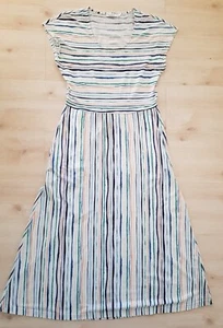 hessnatur: Sommerkleid Gr 36, weiß mit Batikstreifen - Bild 1 von 2