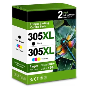 2XXL PATRONEN Für HP 305 DeskJet 2700 2720 2720e 2320 2710 2724 4110 4120 - Afbeelding 1 van 9