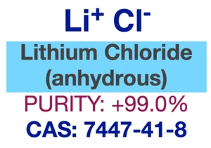 Lithium Chloride (Anhydrous), 250 g, CAS: 7447-41-8, Purity: 99+% - Picture 1 of 2