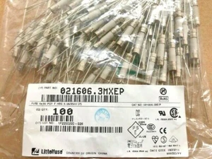 100 Stück 021606.3MXEP Littelfuse Sicherungen 250V 6.3A Fast Acting Axial - Picture 1 of 1