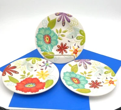 Laurie Gates Floral Melamine Plates -Set of 3 - Image 1 of 4
