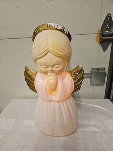 Vtg Blow Mold Blonde Angel Praying Lighted Christmas Grand Venture Nativity - Picture 1 of 8