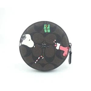 Coach Peanuts Signatur Snoopy Runde Geldbörse Neu mit Etikett CF245 - Bild 1 von 4