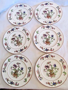 6 Vintage Coalport Asian Flower Pot 5 3/4" Bread & Butter Plates 6071 England - Picture 1 of 6