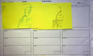 KING OF THE HILL 2000 pagina storyboard disegnata a mano Sue Bielenberg film d'arte romano - Foto 1 di 2