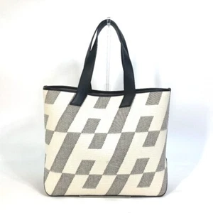 HERMES H Ambier GM Hand Bag Tote Bag Toile H / VeauSwift Black/White/Gray - Picture 1 of 11