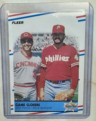 1988 FLEER #627 GAME CLOSERS FRANCO/BEDROSIAN NM-MT MLB BASEBALL CARD - Image 1 of 2