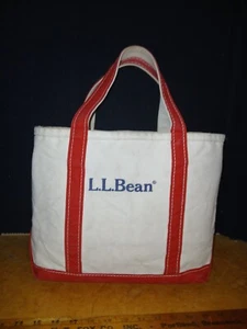 Vintage L.L. Bean Freeport Maine Boat & Tote Canvas Tote Bag 15"x11"x6" - Picture 1 of 20